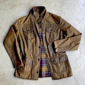Barbour Utility Jacket Waxed Cotton Brown